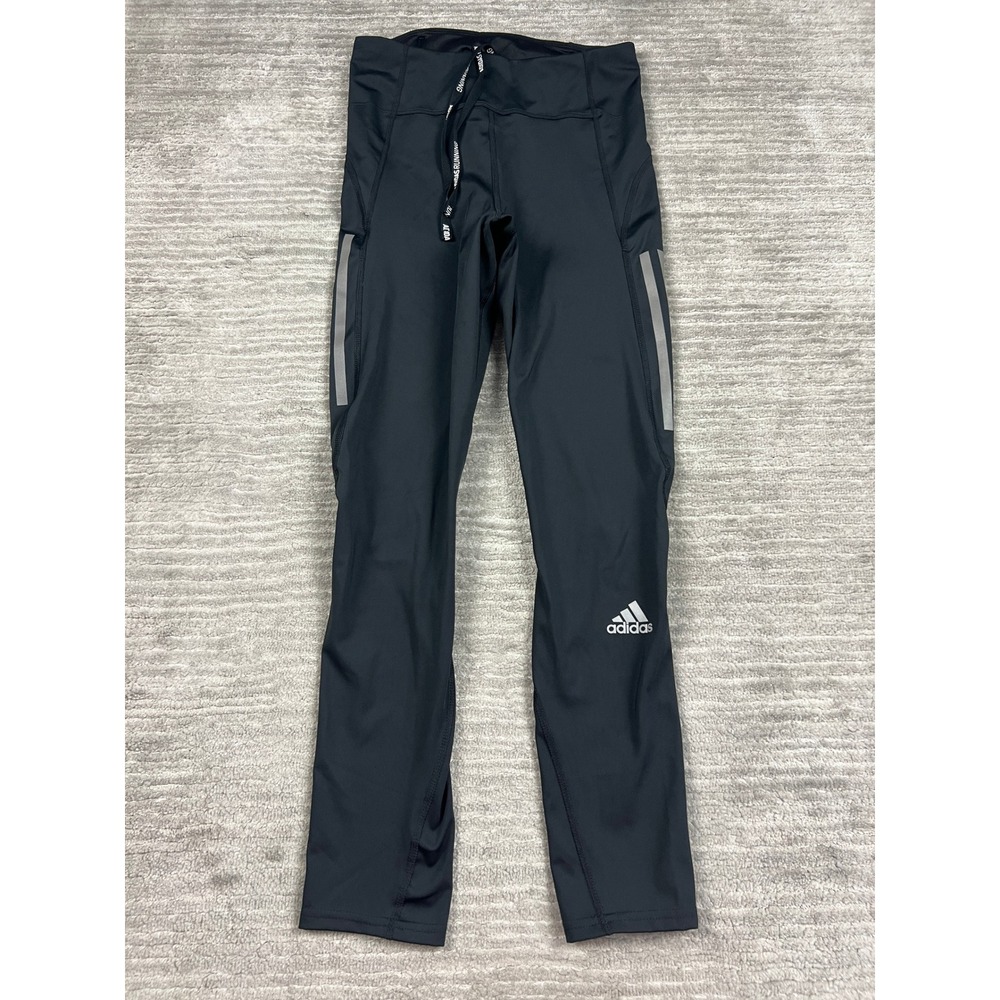 Adidas Leggings Women Small Black Primegreen Running Aeroready Reflective Tights